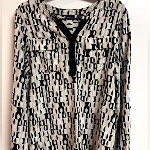 Westbound Black/Khaki/White Blouse 
Women’s Sz M